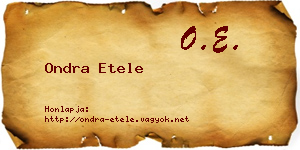 Ondra Etele névjegykártya